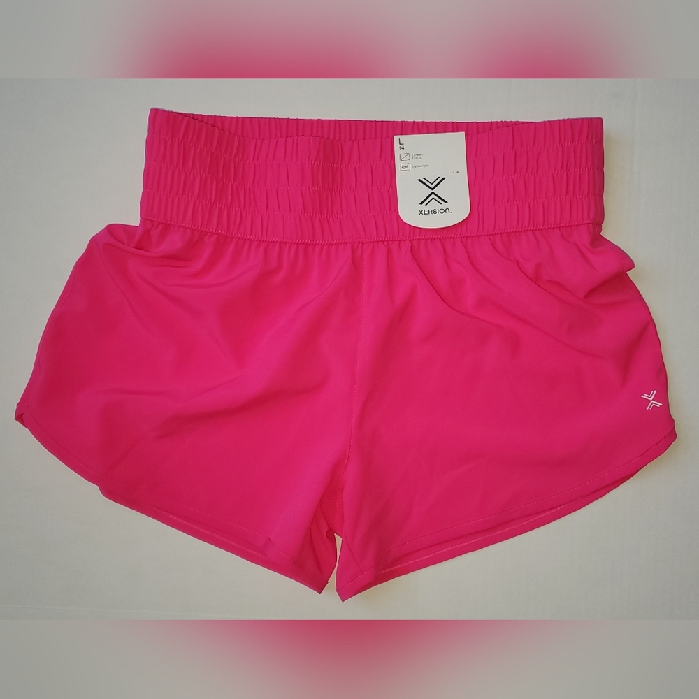 Xersion Big Kids Girls High Rise Pull On Shorts Sz L/14 Vibrant Fuschia